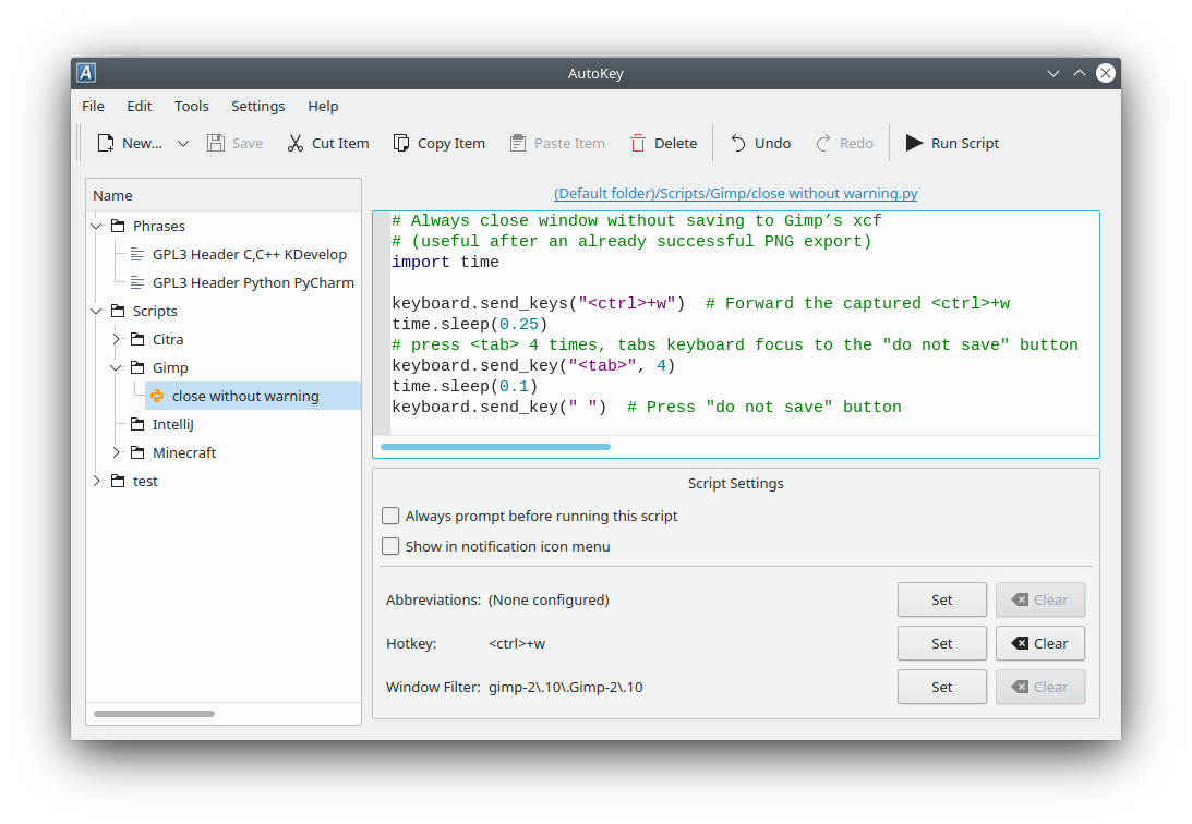 Linux自动化脚本工具——AutoKey简介